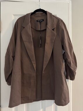 Dear Scarlett mocha Open-Front Blazer